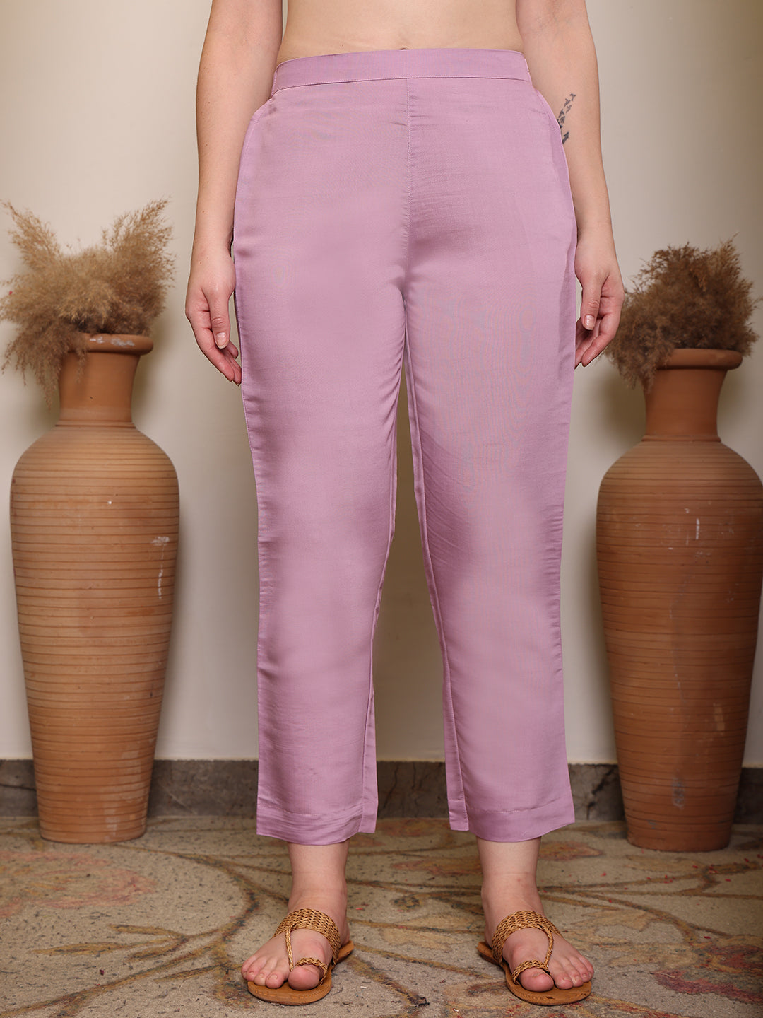 Silk Blend Embroidered Round Neck Kurta, Pant and Dupatta Set