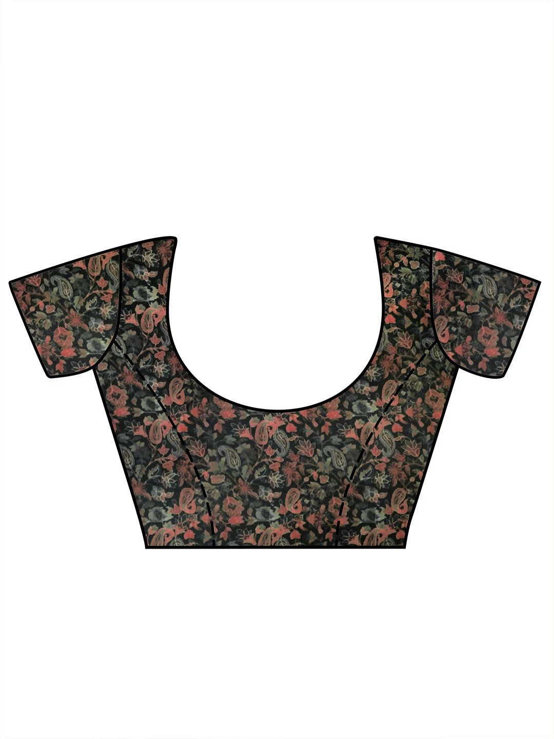 Digital Printed Satin Saree with Unstiched Blouse