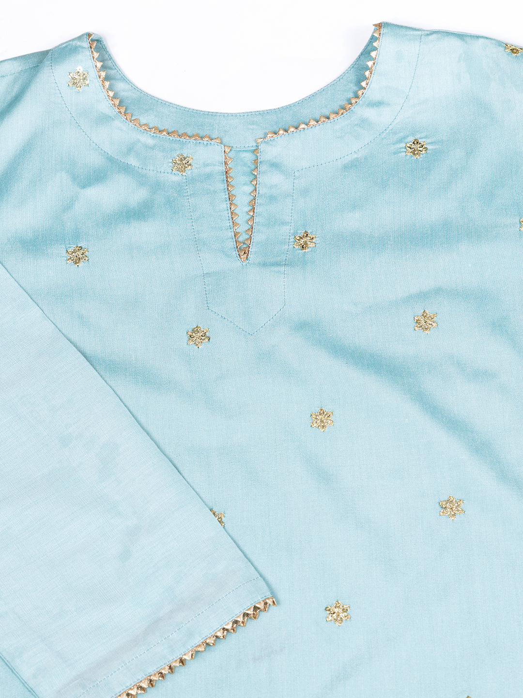 Sky Blue Kurta, Palazzo and Dupatta Set