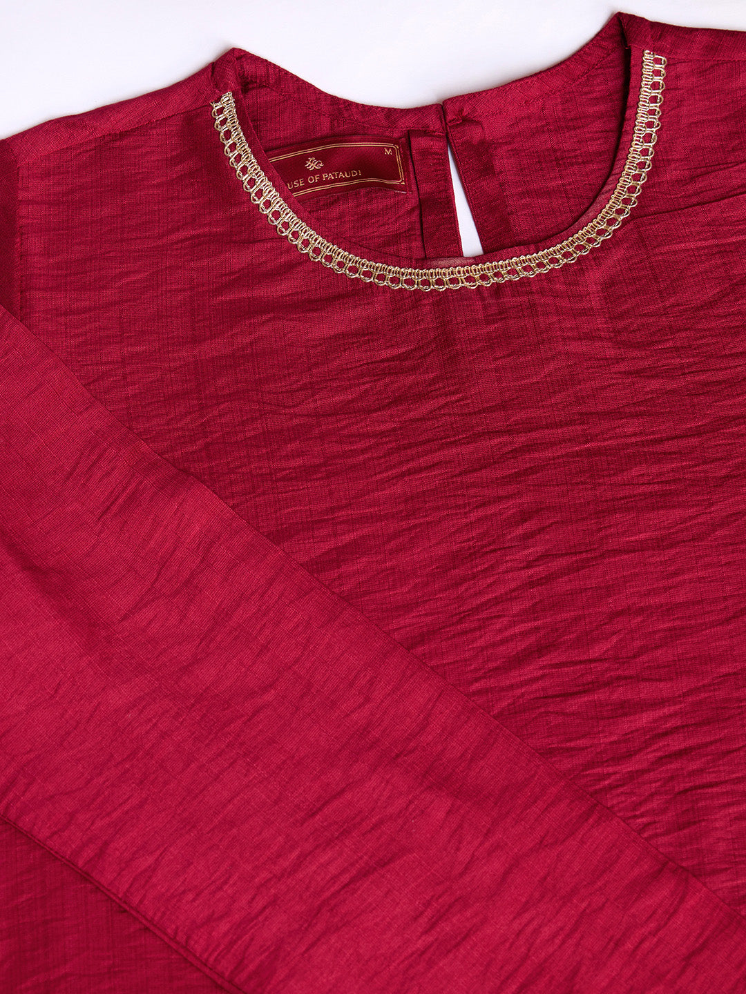 Silk Blend Round Neck Kurta, Pant and Dupatta Set