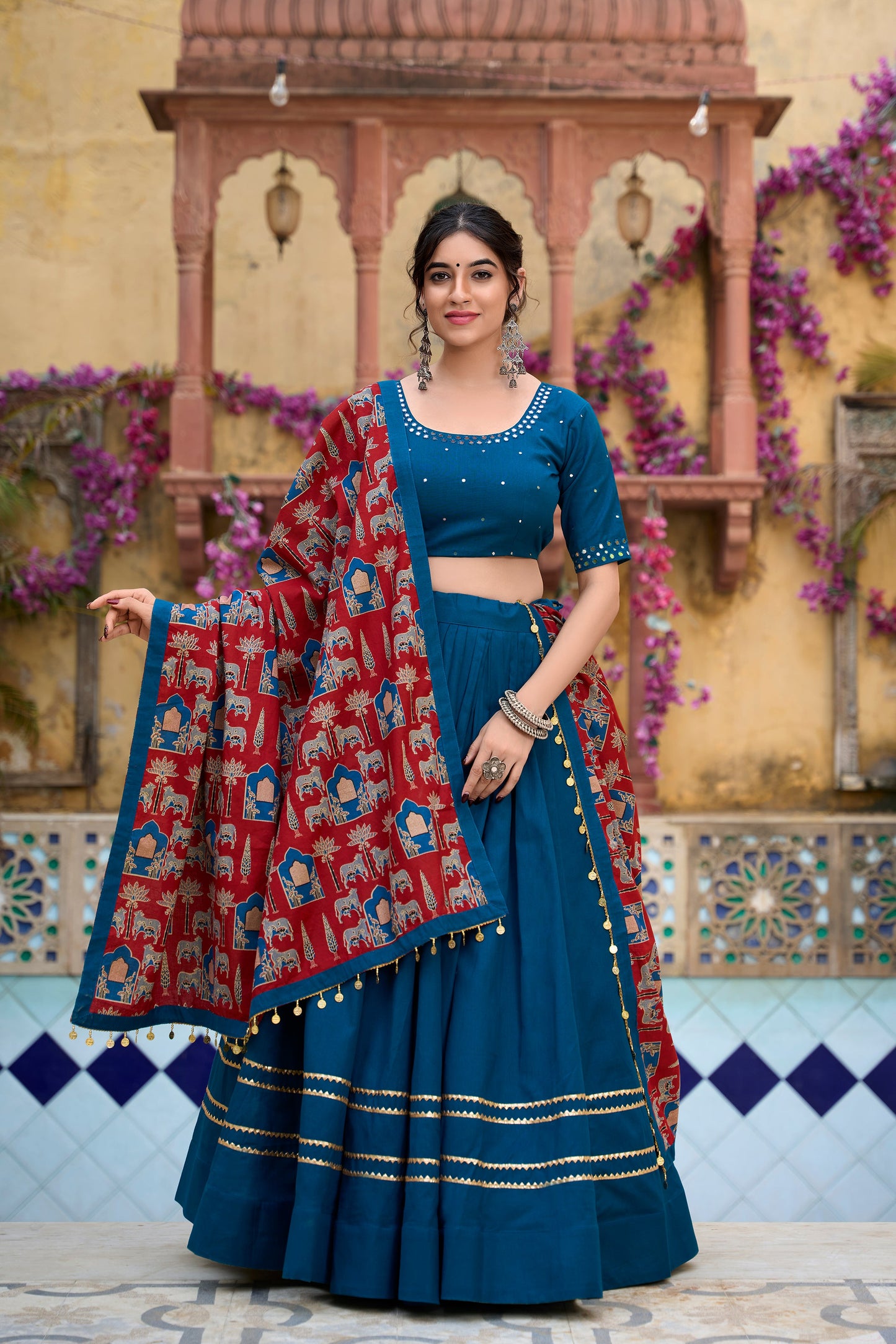 Printed Pure Cotton Navratri Lehenga Choli