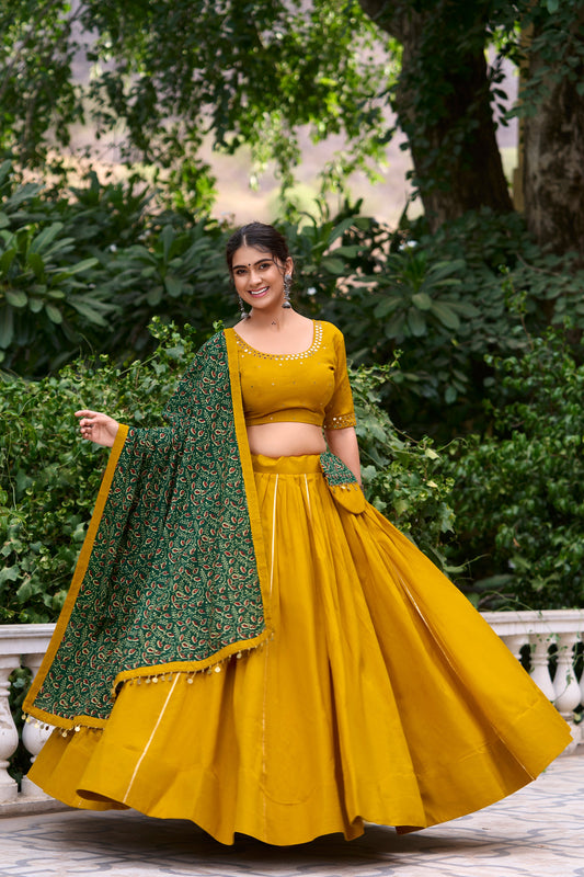 Printed Pure Cotton Navratri Lehenga Choli