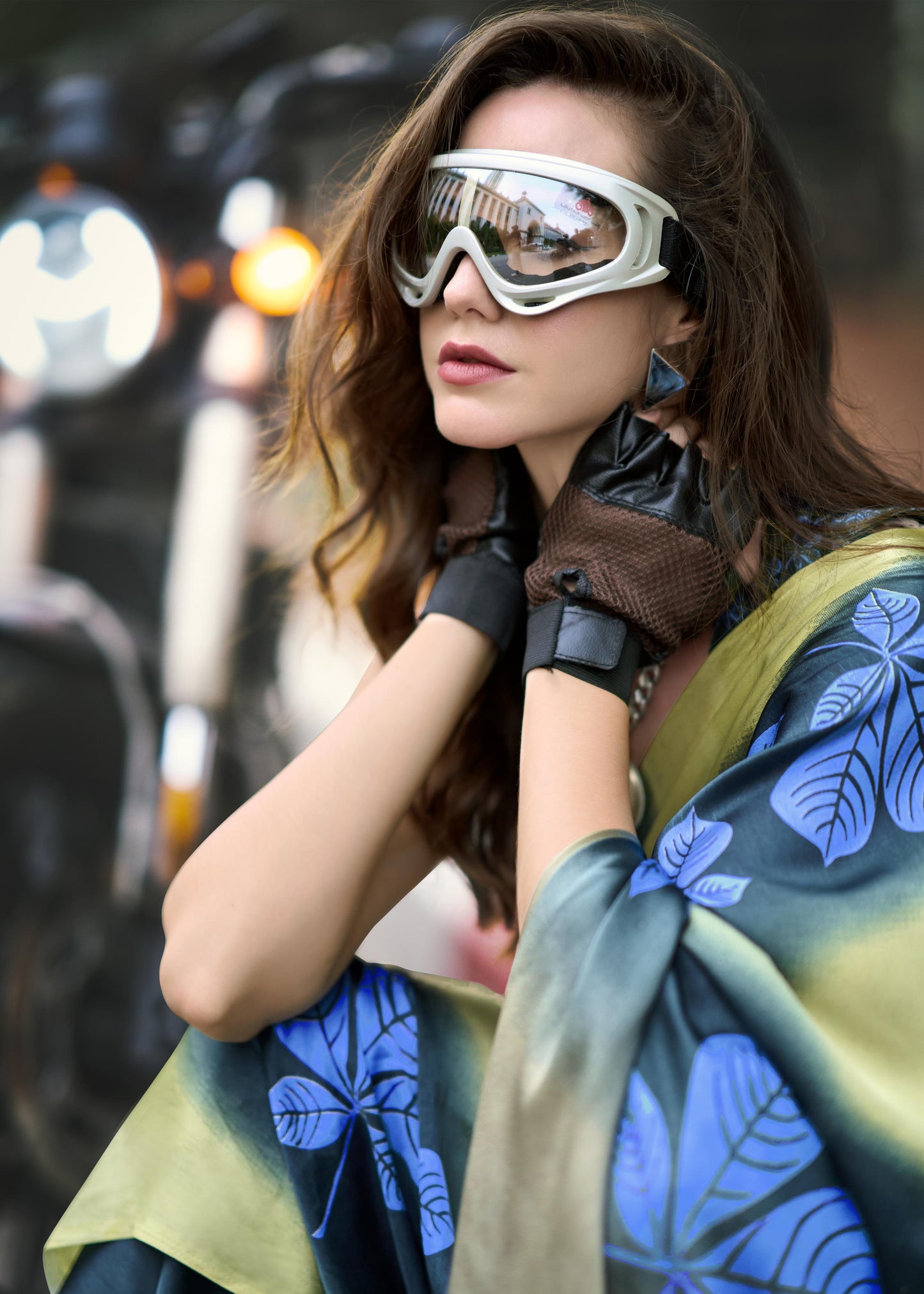 Digital Printed Satin Saree with Unstiched Blouse