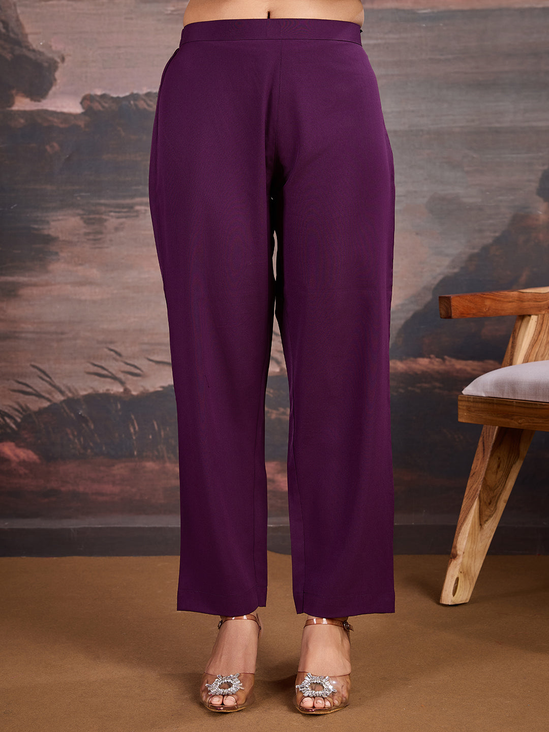 Silk Blend Kurta with Pants & Net Dupatta